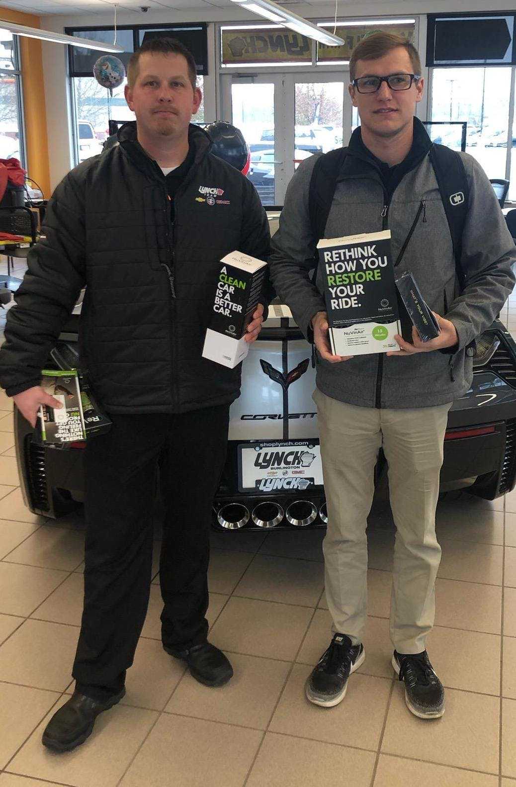 Zach Haman (right) has built his Wisconsin customer base to more than 20 dealerships within just a few months of launching his distributorship.